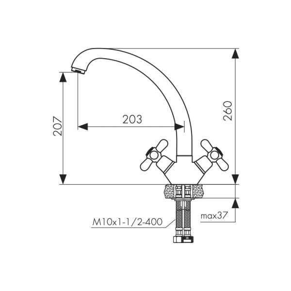 11033 Смеситель KAISER Carlson для кухни 
